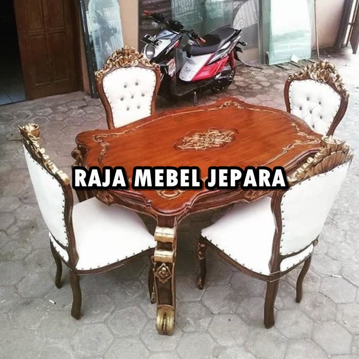 meja makan ganesha 4 kursi jati mebel jepara