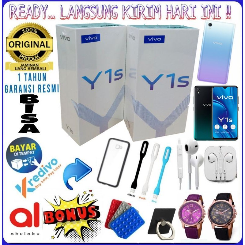 Vivo Y1S Ram 2/32 Big Battery,Garansi Resmi Bisa Cicilan Akulaku, Shopeepaylater Atau Cod.