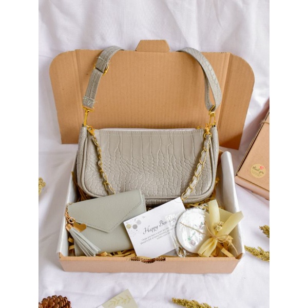 [Paket Uhuy Grey] Hampers Giftbox Kado Ulang Tahun Cewek Kado Pernikahan