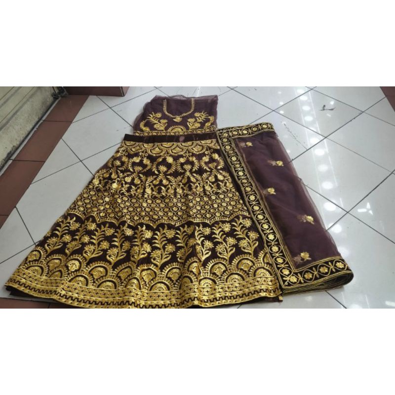 Lehenga India mewah full bordirr/Accoris Inda/baju India/perangkapan manten ala india