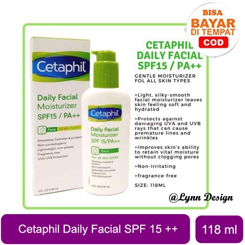 Cetaphil Daily Facial Moisturizer SPF 15/PA ++ 118 ML