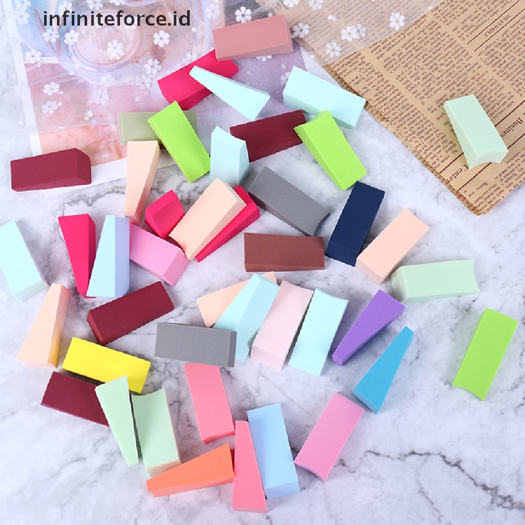 (Infiniteforce.Id) 50pcs / Set Spons Puff Makeup Bentuk Segitiga Untuk Foundation