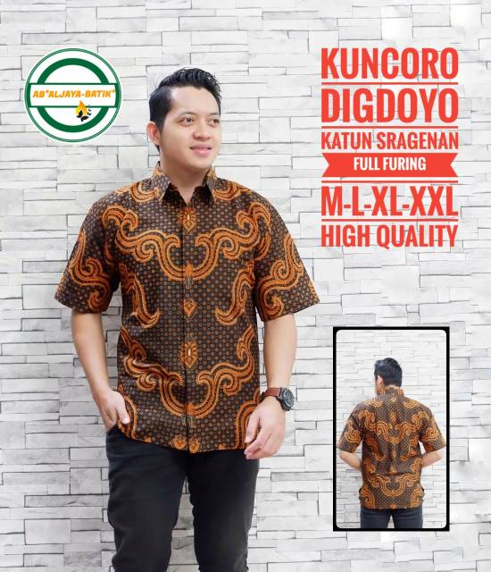 Kemeja Batik/Hem Batik KUNCORO DIGDOYO Batik Lengan Panjang/Batik Lengan Pendek Batik Lapis Furing