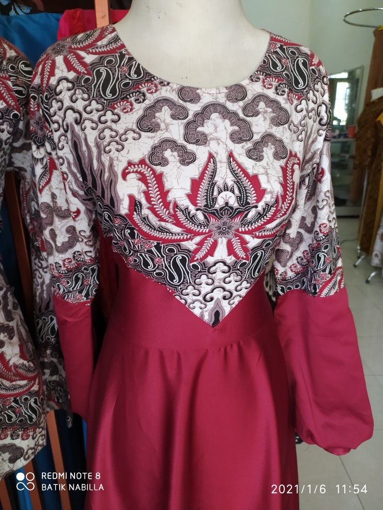 Gamis Batik Kebaya Wanita Couple Pasangan Suami Istri Keluarga Muslim Syari Kekinian Terbaru Nbl12