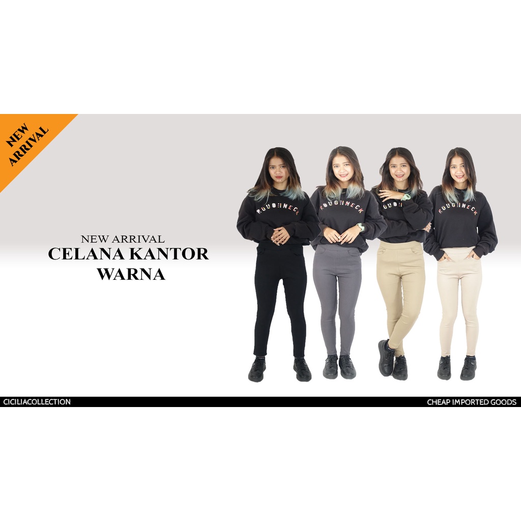 CELANA KANTOR WARNA/CELANA PANJANG/SAKU DEPAN