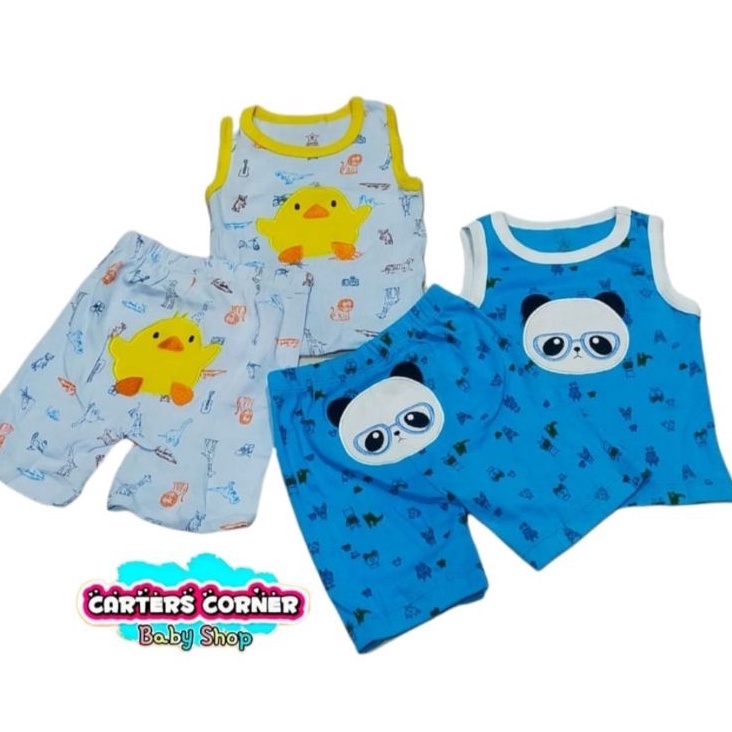 BLUEFLY SIZE 3- 24 M ISI 2 SET SETELAN BAJU BAYI TANGAN KUTUNG + CELANA PENDEK BLUEFLY SETELAN OBLONG SINGLET KUTUNG / SETELAN PANJANG + PANJANG