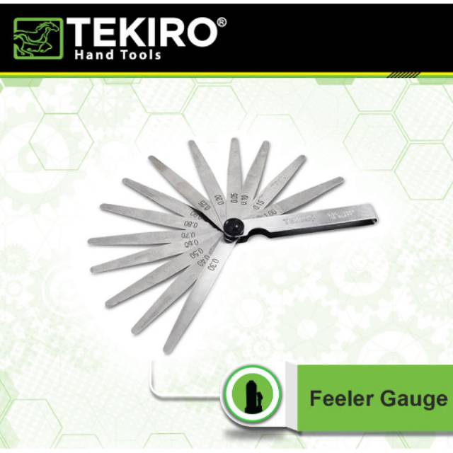 Tekiro Puller / Feeler Gauge Kunci Stel Klep 13 Blades 0,05 - 1 mm