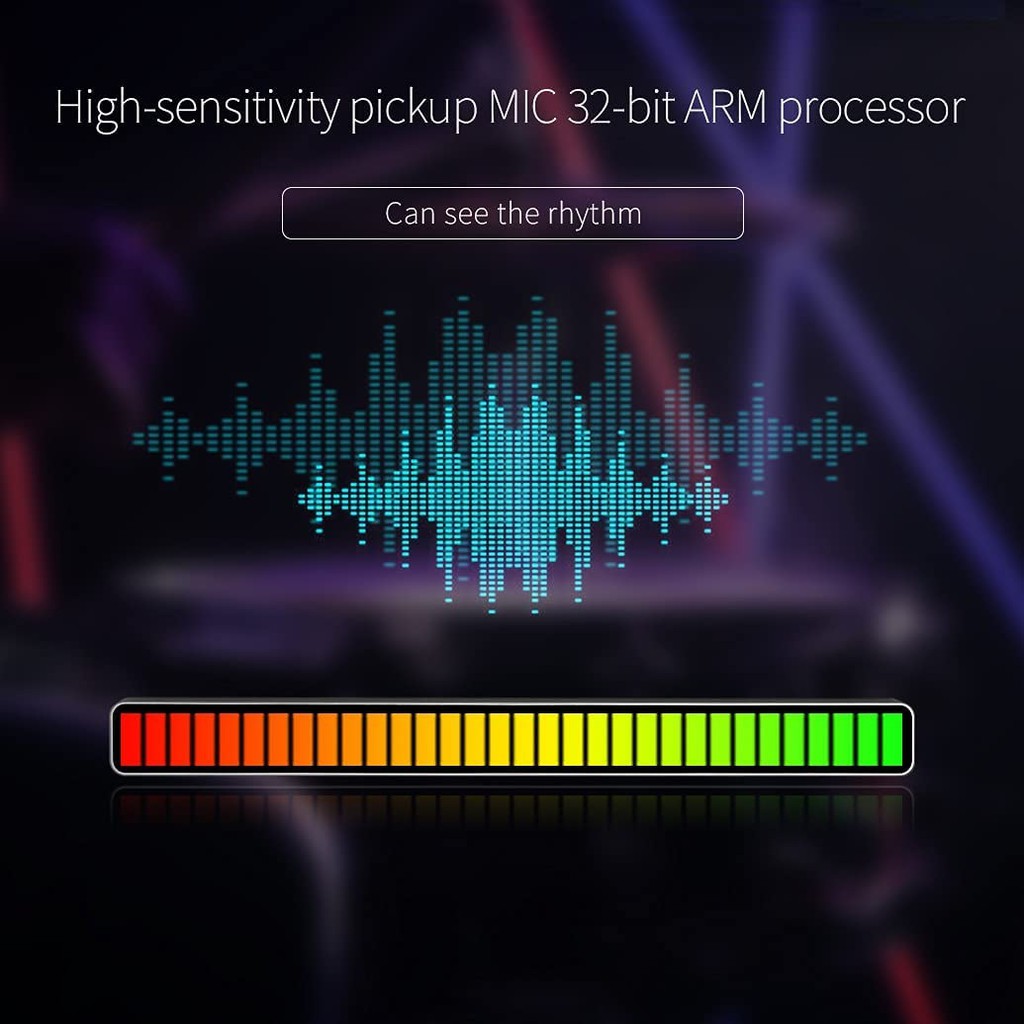 Voice Sound Control Audio Spectrum Indicator Bar 32 LED RGB