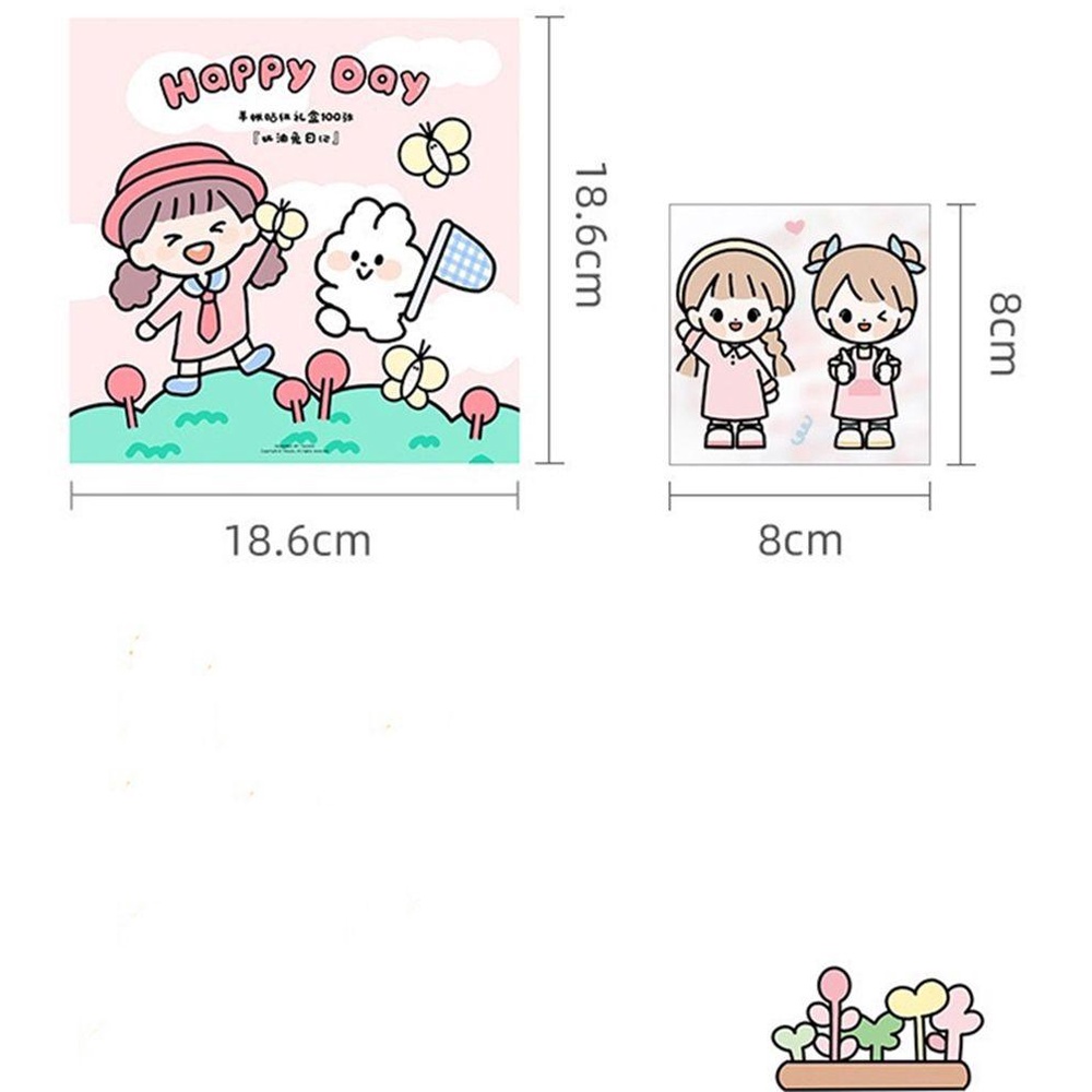 R-flower Stationery Stiker Pembuatan Kartu Stationery Album Planner Jurnal PET Stiker Hias