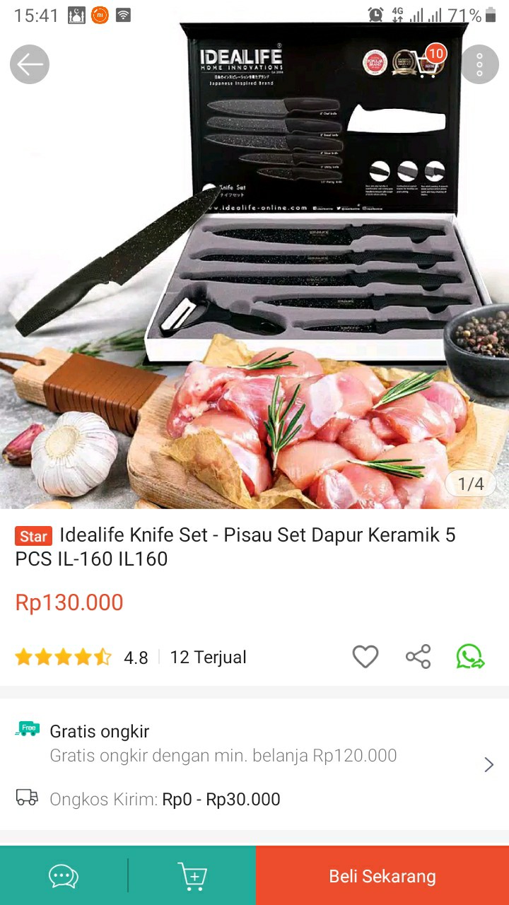Idealife Knife Set - Pisau Set Dapur Keramik 5 Pcs Il-160 Il160