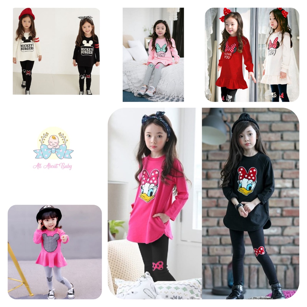 2-8TH BAJU SETELAN ANAK PEREMPUAN KAOS LENGAN PANJANG &amp; CELANA PANJANG LEGGING IMPORT HIGH QUALITY