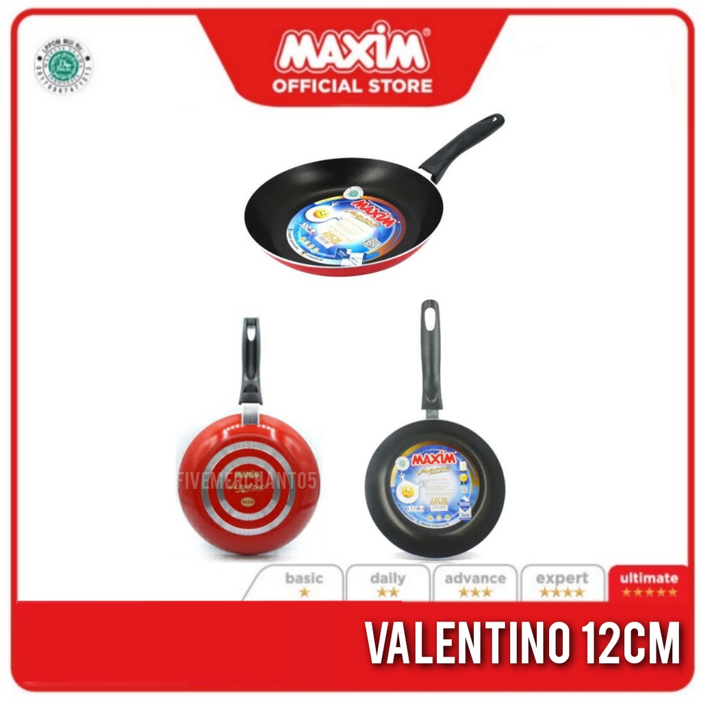 Wajan Penggorengan Maxim Valentino Fry Pan 12cm Teflon Anti Lengket Teflon Telor Ceplok Telur Ceplok