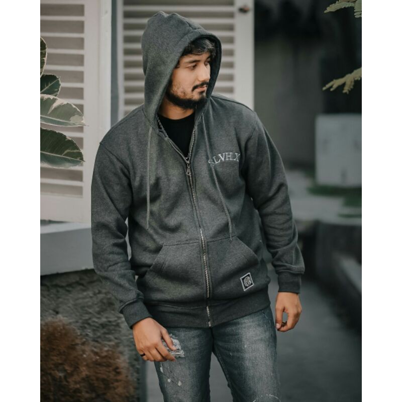 Jaket Hoodie Slvhx Jaket Salviohexia Grey Jaket Pria