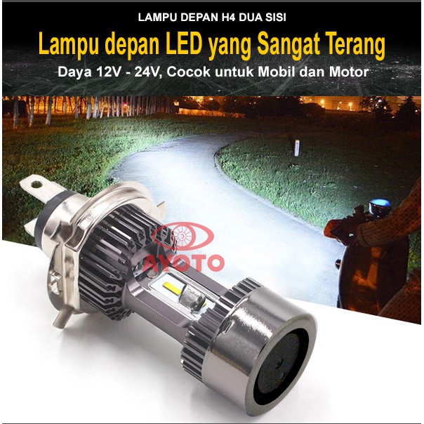 Lampu LED Mobil AYOTO A2-H4 HS1 Original PUTIH-PUTIH, PUTIH-KUNING, ANGLE EYES DEMON EYES EAGLE EYES