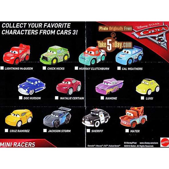 Sale Complete Set Mini Cars - Mattel Disney Pixar Mini Cars - Cars 3 Wave 1 Bergaransi
