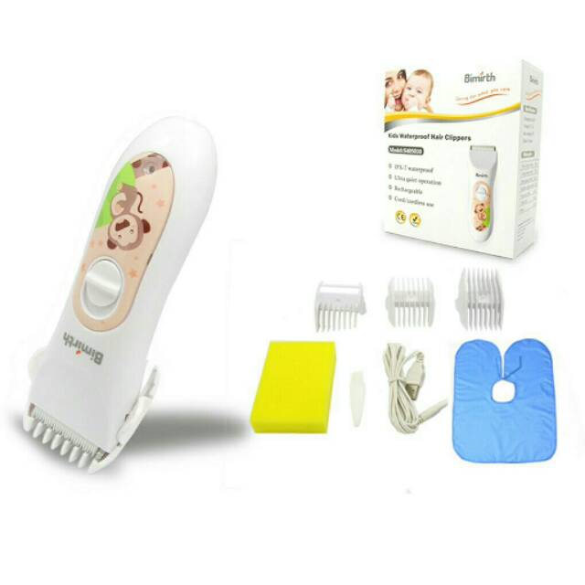 FREE ONGKIR Alat Cukur Rambut Elektrik Bayi Anak Anti Air Waterproof Rechargeable dengan USB