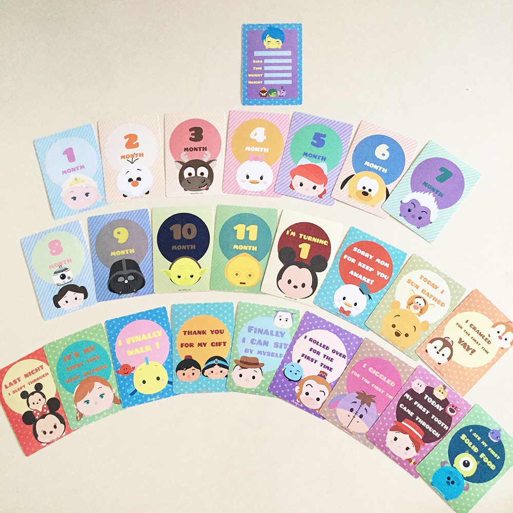 Baby Milestone Card Tsum-tsum / Milestone Card Bayi