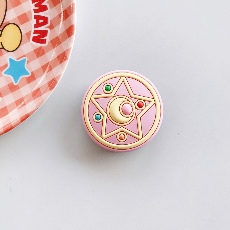 Kartun Klasik Sailor Moon Cocok untuk iPhone Airbag Dudukan Ponsel 3D Silicone Telescopic Folding Stand