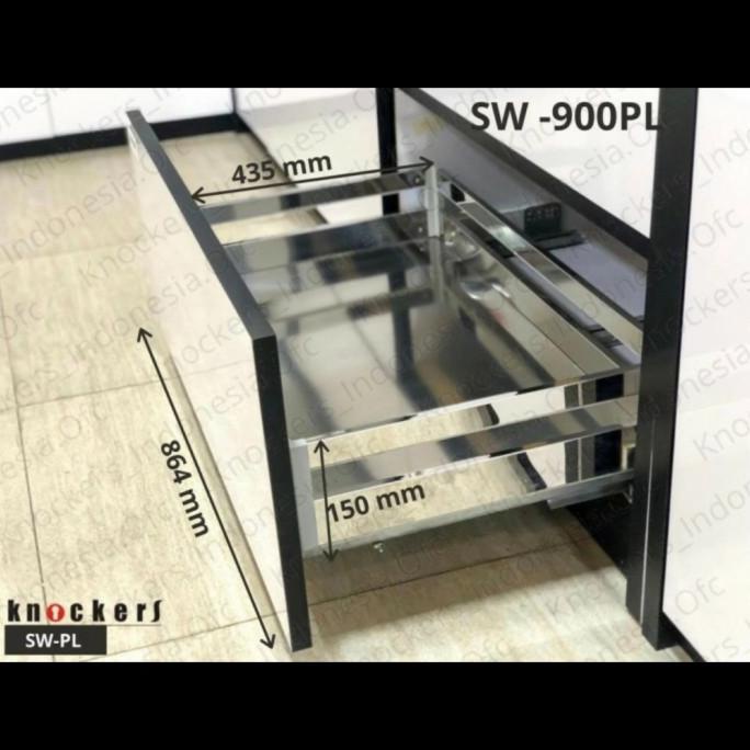 Rak Keranjang Tarik Knockers Stainless SW900 PL