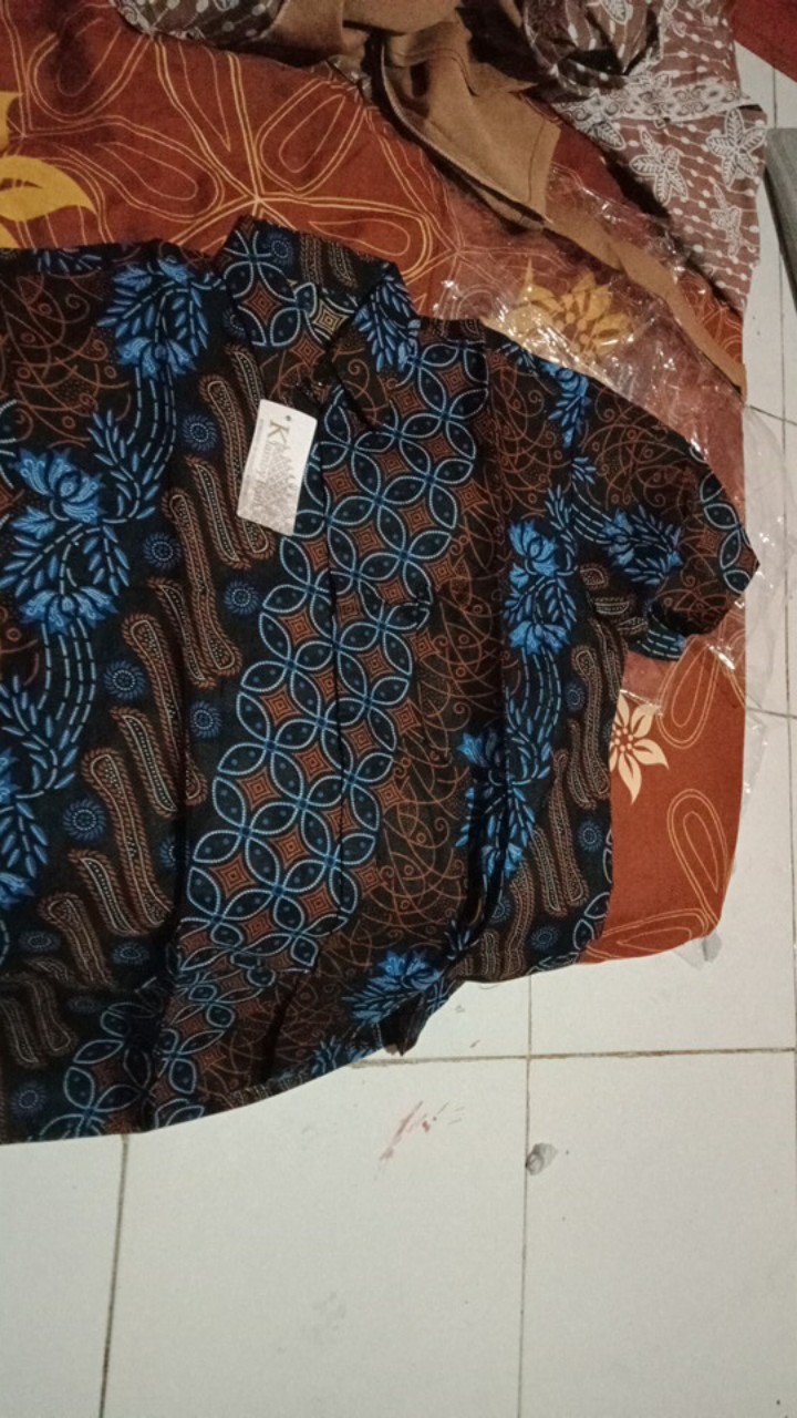 Kemeja Batik Anak Seno Biru Liris Kawung Kemeja Hem Kids Fashion