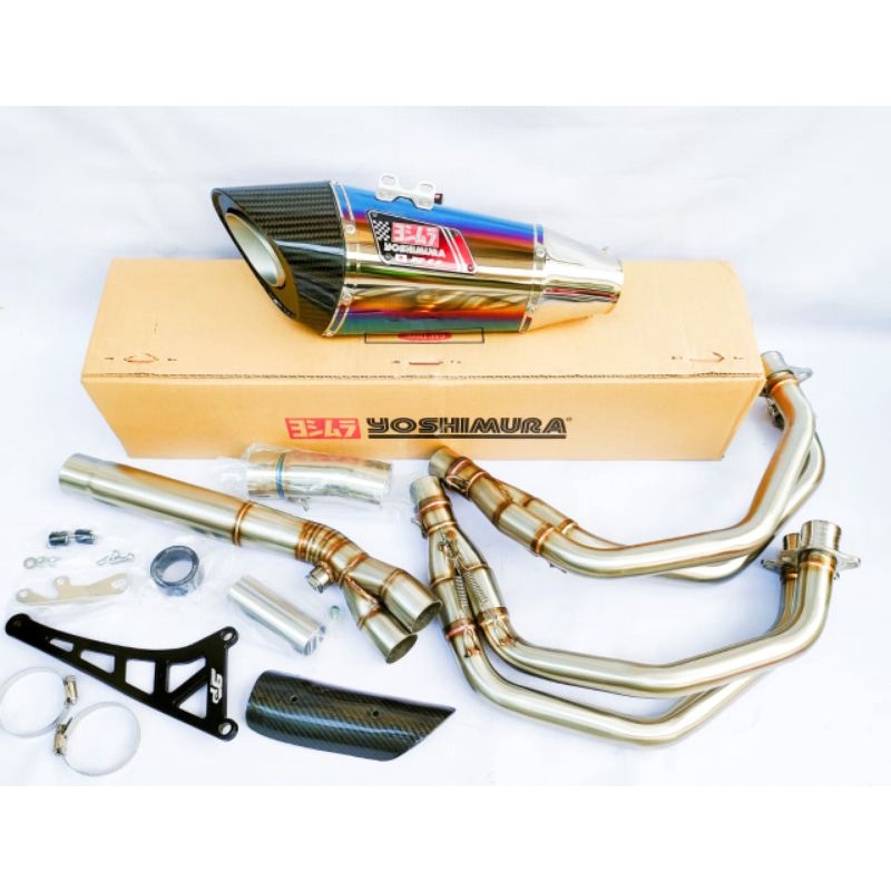 Knalpot Yoshimura R11 japan fullsytem ZX25R Titanium blue