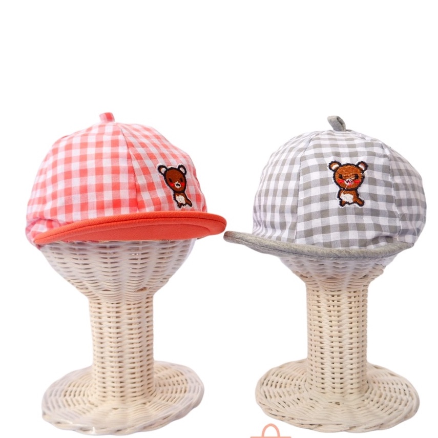 7.7 Topi Anak Kotak-Kotak Boneka Laki laki perempuan / Topi Baseball anak