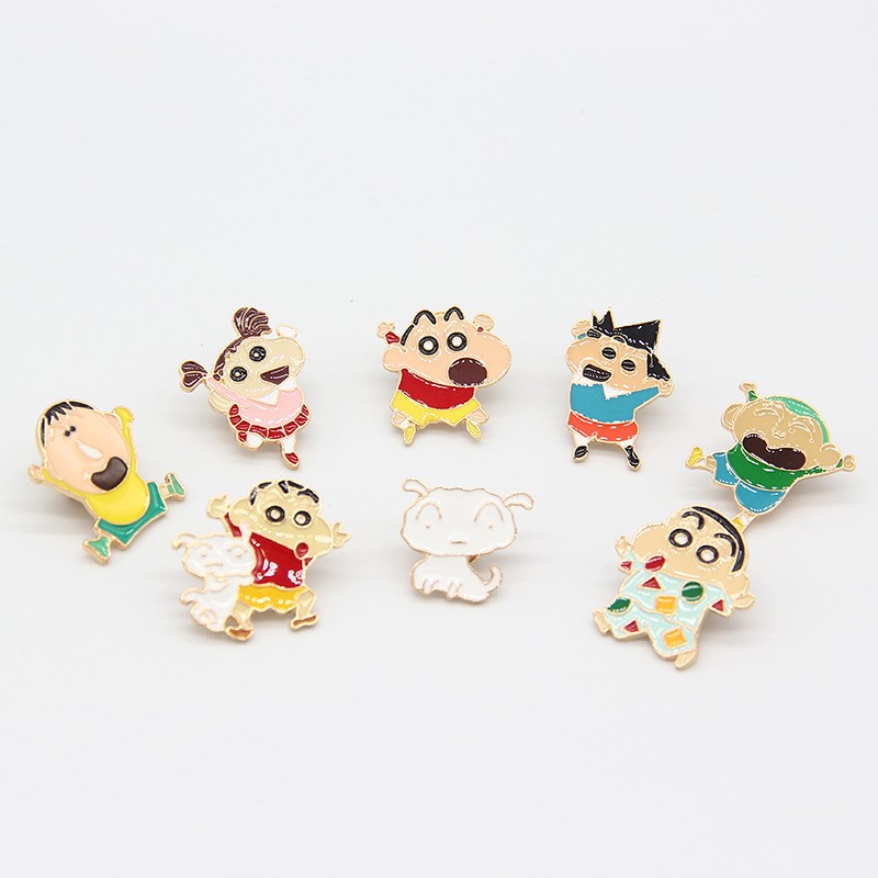 Bros Bentuk Kartun Crayon Shin-Chan Bahan Alloy Untuk Tas Dan Pakaian