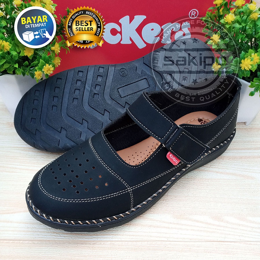 PROMO 12.12 BIRTHDAY SALE FLATSHOES WANITA DEWASA REMAJA LED KICKERS FULL HITAM KESET DI LANTAI TRENDI NYAMAN DIPAKAI TERMURAH TERBARU / SAKIPO