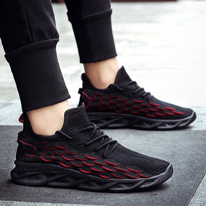 Sepatu Sport Pria Dragon Skin Blade Sole Lightweight Breathable Mesh / Sport Running Shoes Impor / S