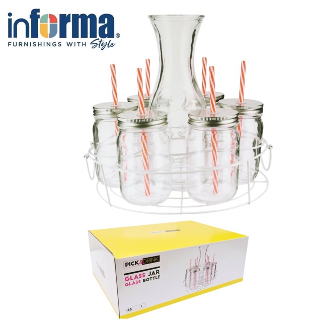 INFORMA SALE TEKO SET GELAS JAR Kaca 6pcs 450ml