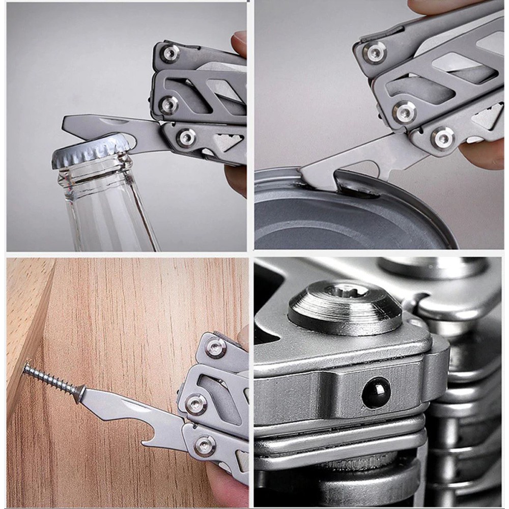 Xiaomi Huohou Pisau Multifungsi Folding Knife Pembuka Botol Screwdriver Stainless Steel.