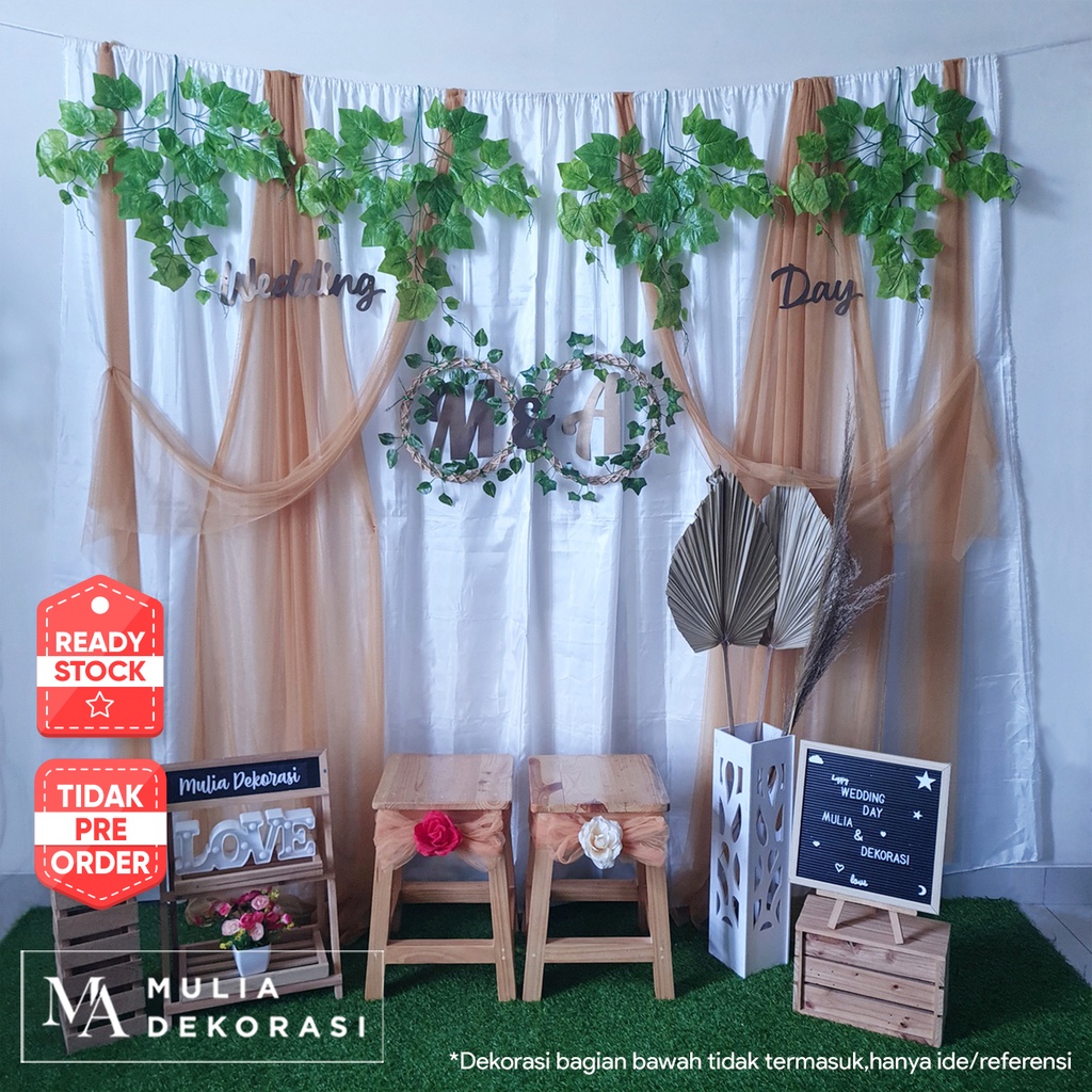 Dekorasi Lamaran Tunangan Backdrop VIRAL Sage Green Nikahan PhotoBooth DIY Akad Nikah Aqiqah Khitan Paket QQ