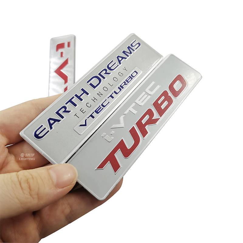 1 X Aluminum IVTEC VTEC TURBO EARTH DREAMS Logo Car Auto Rear Decorative Emblem Sticker Decal Badge for HONDA