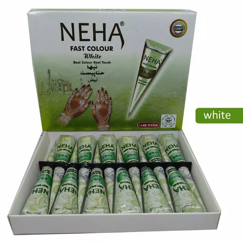 

Hena Neha Fast colour WHITE Henna warna putih Body Paint
