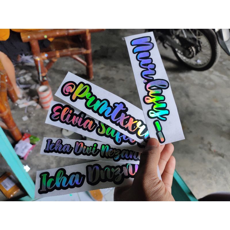 STIKER HOLOGRAM 2 WARNA CUSTOM TULISAN/ TEXT YG KAMU MAU