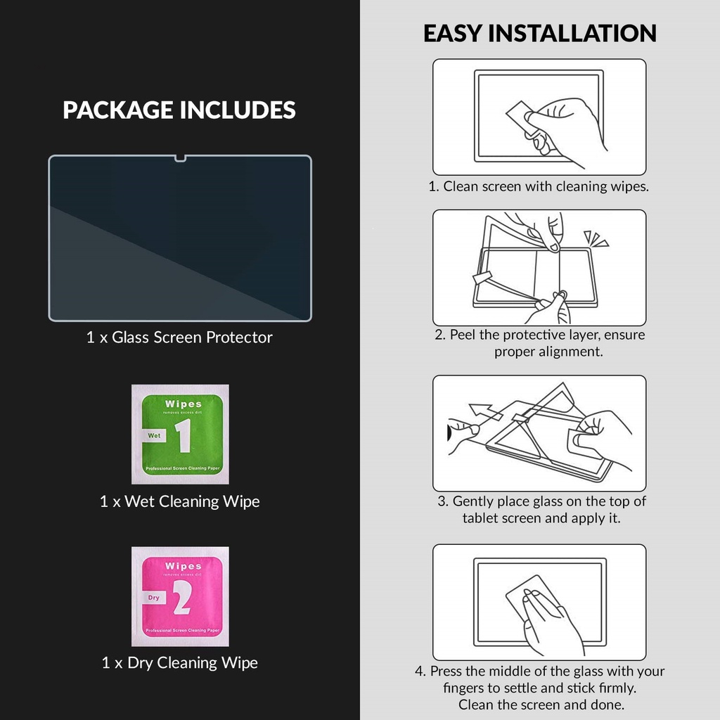 Tempered Glass 9H Premium Pro Screen Protector Samsung Galaxy Tab 2019 A 8.0 T295 S-pen P205 10.1 T515 S6 Lite 10.4 2024 A7 2021 8.7 T220 T225 2020 LTE T505 Wifi T500 S7 11 T875 S7+ Plus T975 12.4 FE 2022 A8 10.5 X200 X205 S8 5G S9 A9 Inch Anti Gores