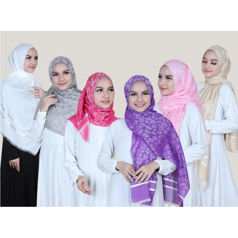 MOBASA OFFICIAL Pashmina Silk Premium Jilbab Pashmina Silk Kerudung Pashmina silk Import Leopard-1