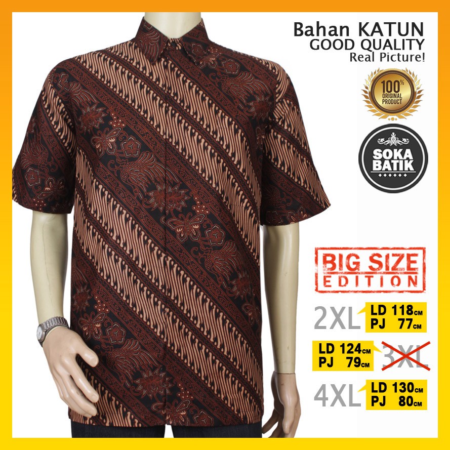  Baju  Batik  Pria  JUMBO 2XL 3XL 4XL Shopee  Indonesia