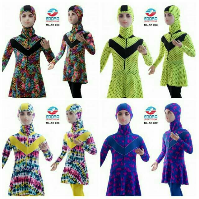 BAJU RENANG MUSLIMAH ANAK TK MOTIF