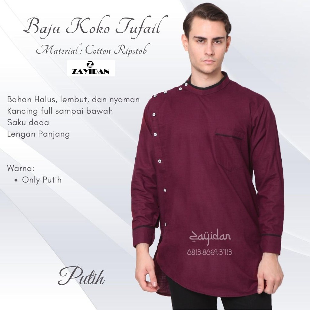 Zayidan Baju Koko Gamis Muslim Pria - Tufail