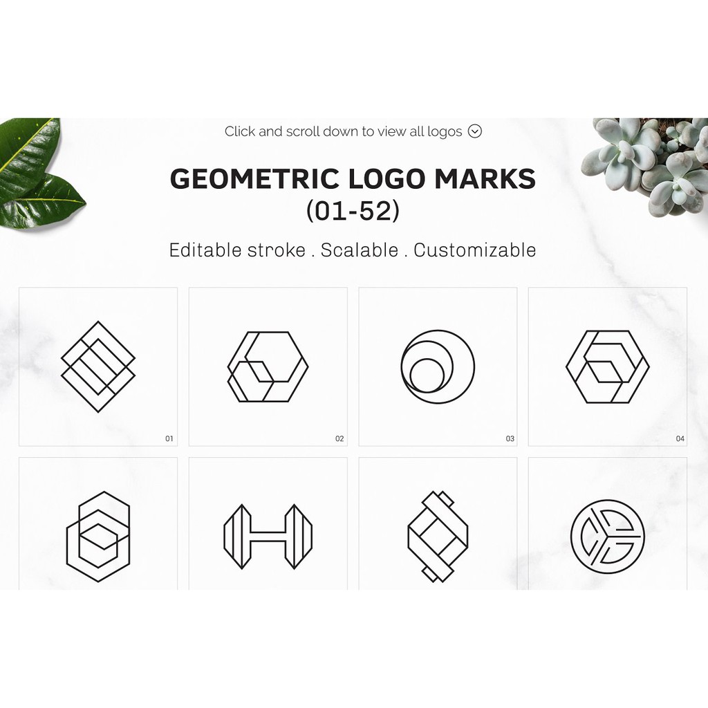 300 Geometric Premade Logo Bundle - Adobe Photoshop &amp; Illustrator