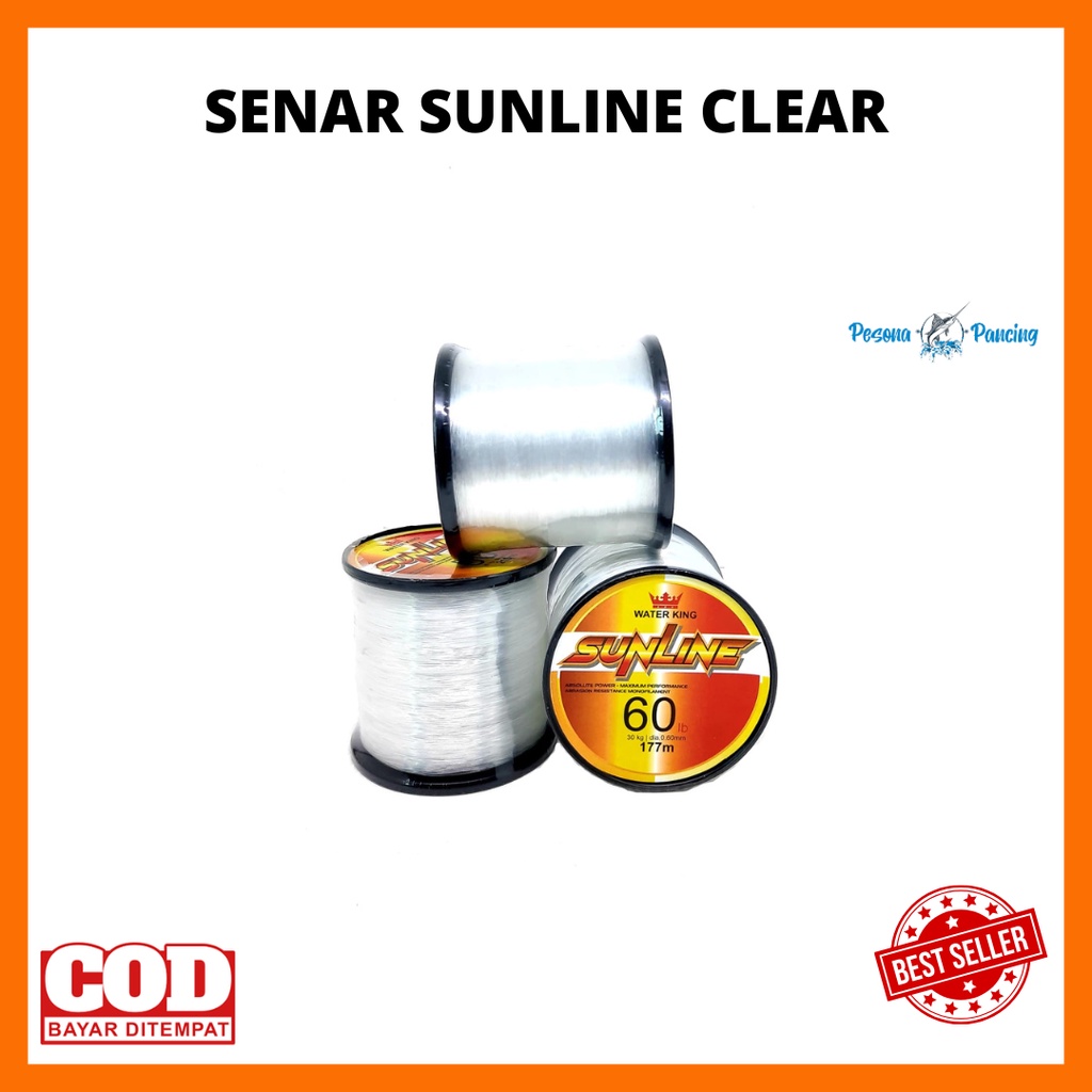 SENAR PANCING  WATER KING SUNLINE  WARNA CLEAR CEPAT TENGGELAM SPOOL 1/8 UKURAN 0.18MM - 0.65MM