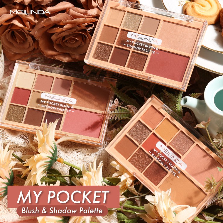 [PROMO TERMURAH] Meilinda My Pocket Blush Shadow Palette | 2 in 1 Blush On &amp; Eyeshadow Palette | Pigmented | BROWIT.ID