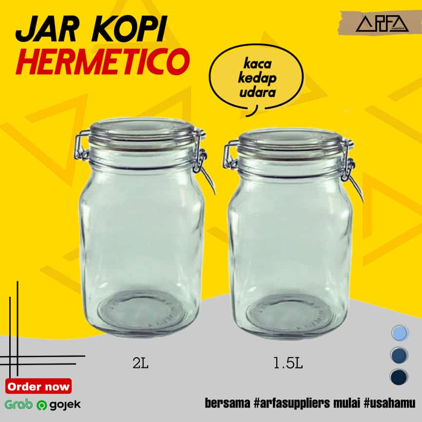 Jar Kopi Toples Kaca Hermetico