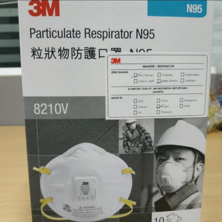 MASKER 3M N95 8210v MASKER ANTI VIRUS