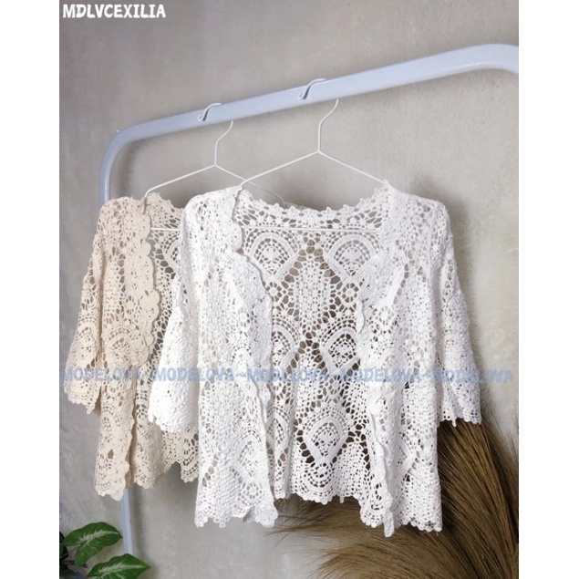 MDLV ~  32110 CEXILIA CROCET CARDIGAN // CARDIGAN BRUKAT // CARDIGAN LENGAN PANJANG //FASHION IMPORT