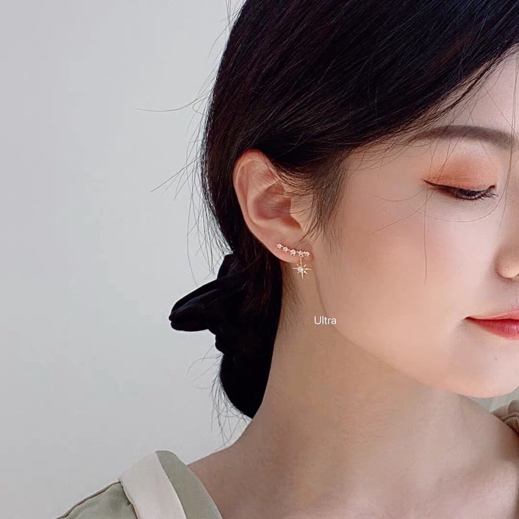925 Jarum Perak Shinning Star in Gaya Anting Siswi Korea Versi Anting Sederhana-4