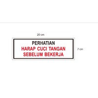 

Stiker Aturan Kerja Steril Harap Cuci Tangan Sebelum Bekerja Pabrik