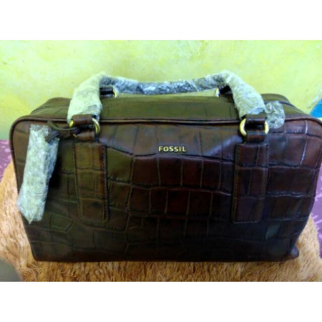 Fossil Memoir Croco Satchel