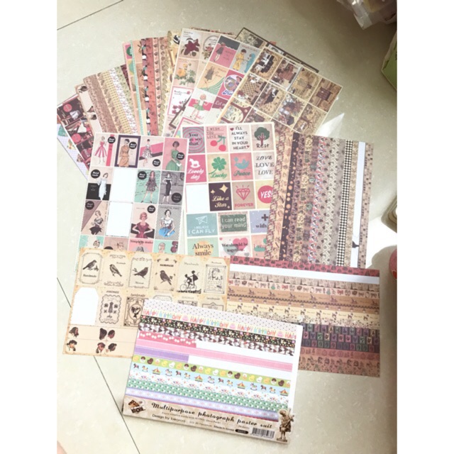 stiker vintage sticker kertas sticker korea  postcard stiker scrapbook